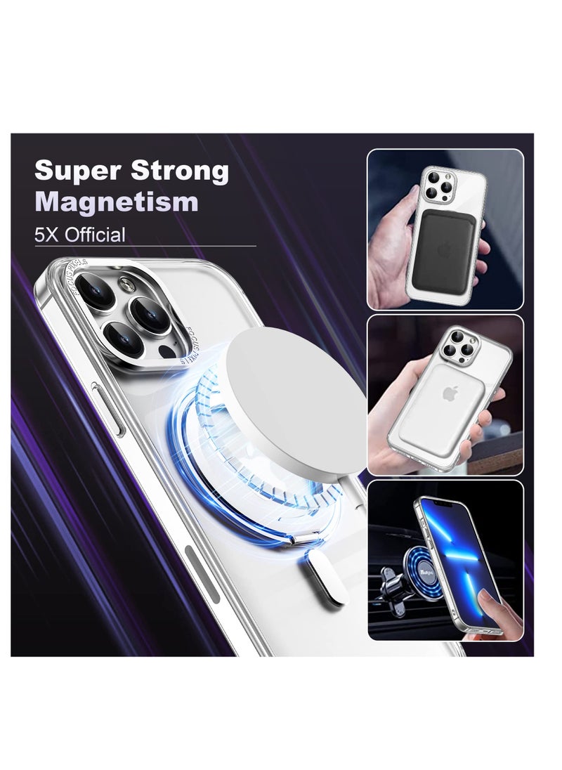 Aookay - for iPhone 13 Pro Max Phone Case with 360° Rotatable Magnetic Ring Stand,Compatible with Magsafe, Protection,Shockproof iPhone 13 Pro Max Case 6.7" for Women Men, Clear - Image 1