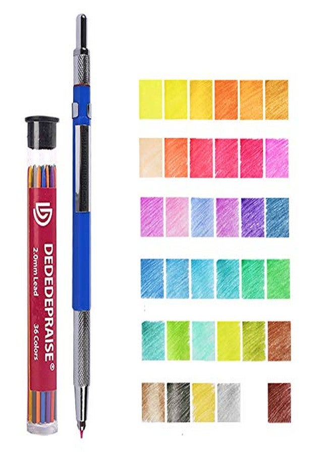 VOBRAMY Color Pencil Lead ，36 Thick Refills Core Colored Automatic Drawing 2mm Assorted Refill Mechanical Pre-Sharpened with Container for Drafting - Image 1