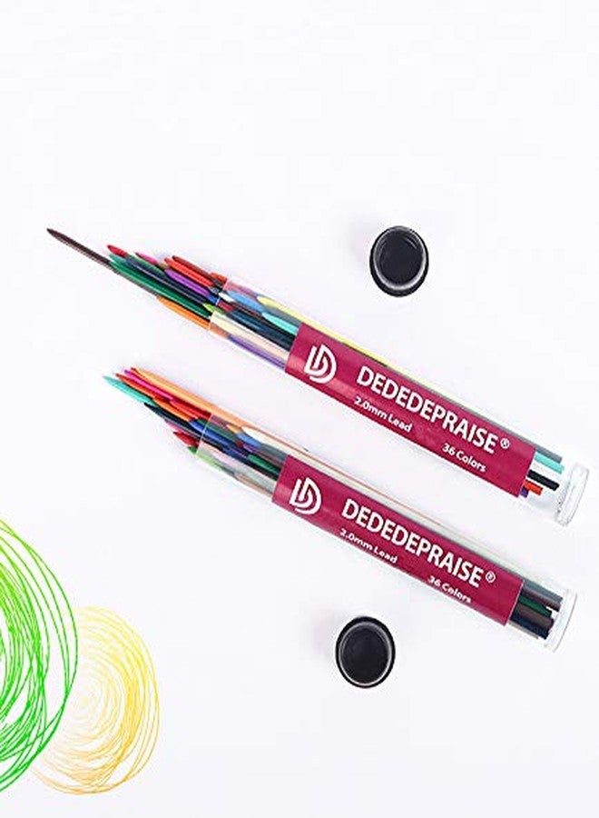 VOBRAMY Color Pencil Lead ，36 Thick Refills Core Colored Automatic Drawing 2mm Assorted Refill Mechanical Pre-Sharpened with Container for Drafting - Image 4