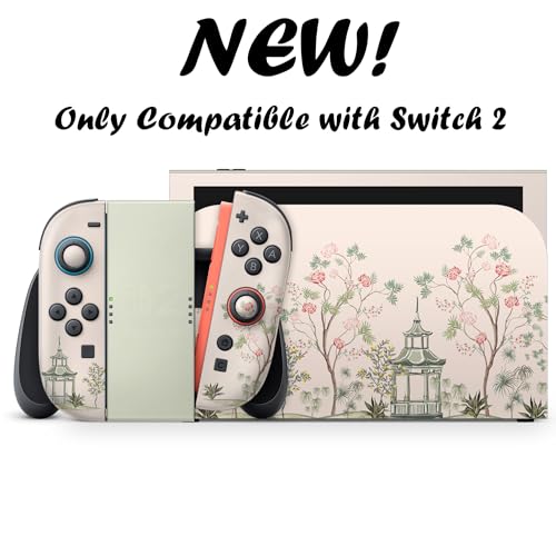 Tacky Design Japanese Cherry Blossom Skin Compatible with Nintendo Switch 2 Skin Wrap Cover, Pink wrap for Nintendo Switch 2 Cover, Premium 3M Vinyl (Switch 2 (2025)) - Image 3