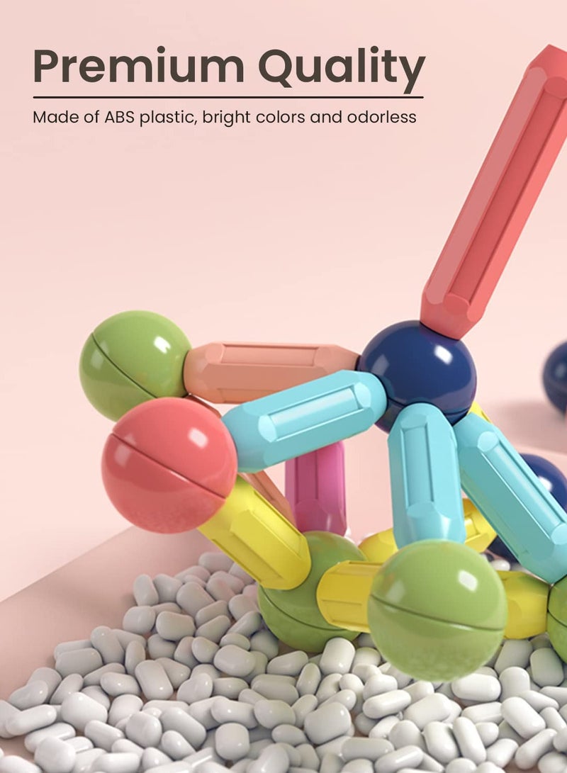 Magnetic Building Blocks for Kids Ages 4-8, Construction Toys for Boys and Girls, Large Size Magnetic Sticks and Balls Game Set for Kid’s Early Educational Learning - Image 4