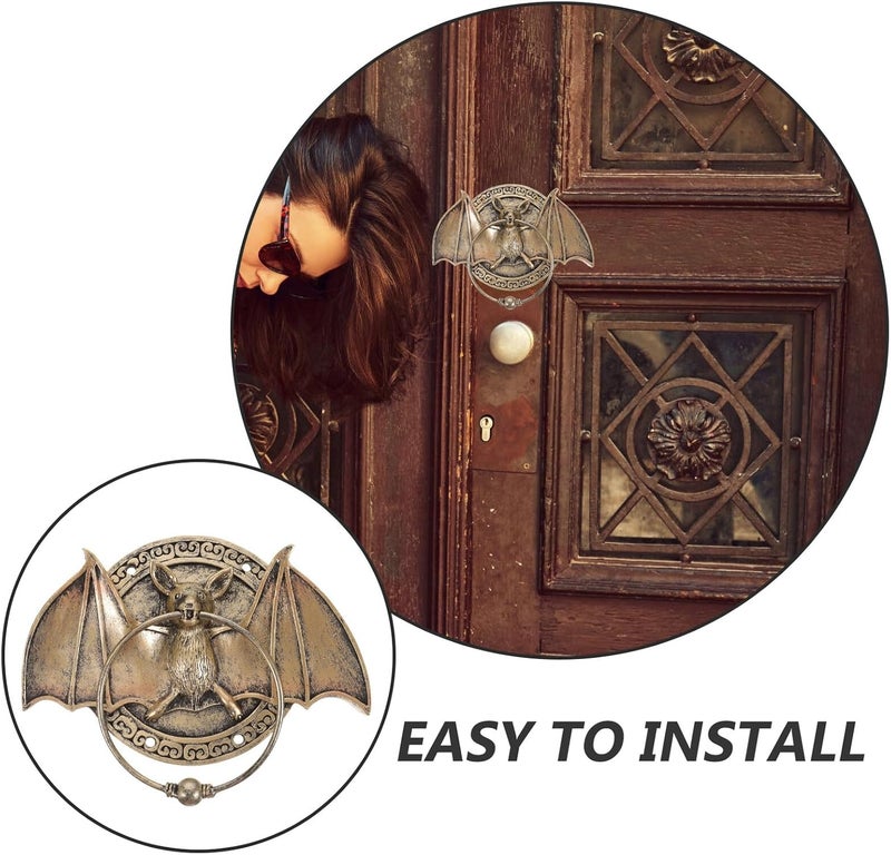 Garneck Bat Shape Resin Door Knocker Black Front Door Knocker for Villa Entrance - Image 3