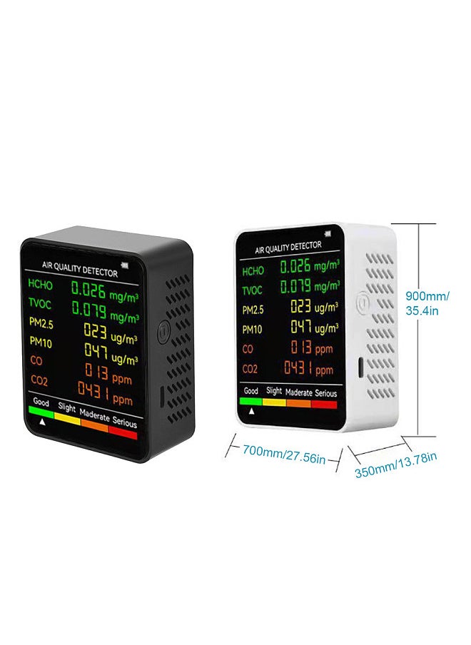 Lepmerk - 6 In 1 PM2.5 PM10 HCHO TVOC CO CO2 Multifunctional Air Quality Detector CO Carbon Dioxide - Image 1