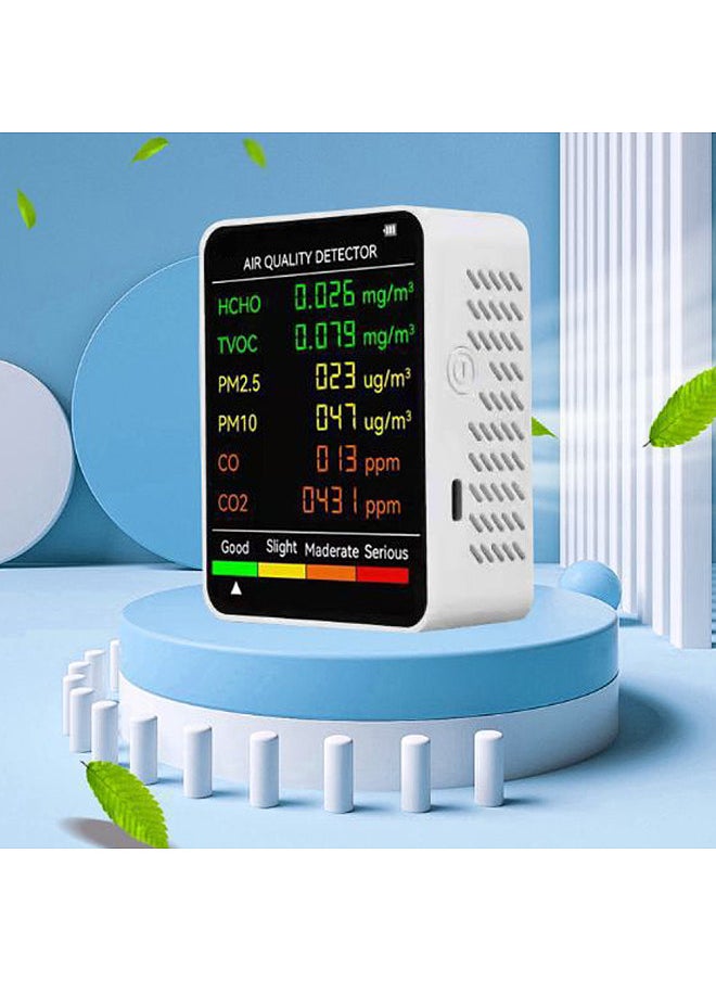 Lepmerk - 6 In 1 PM2.5 PM10 HCHO TVOC CO CO2 Multifunctional Air Quality Detector CO Carbon Dioxide - Image 1