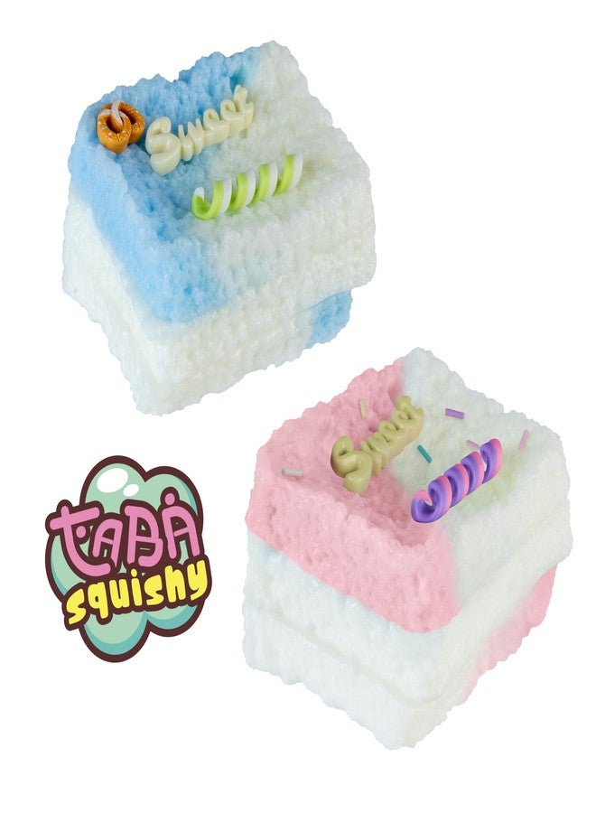 The Orb Factory ORB Tabalicious Sweet Treats TABA Squishy Cake Toy 2 Pack - Soft, Sticky, Colorful Play Squishy Food Dessert TABA Squishies - Fun Stress Relief - Fidget and Sensory Squishy Toys for Kids and Adults - Image 1