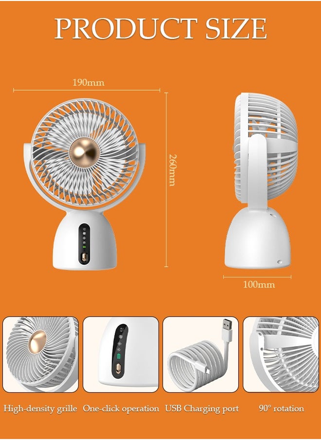 DUNISO Table Air Circulator Fan Mini Personal 4 Speeds Portable Table Fan 90° Adjustment Portable Desk Fan with Hook Wall Mounted Fan for Whole Room Home Bedroom Office  - Image 4