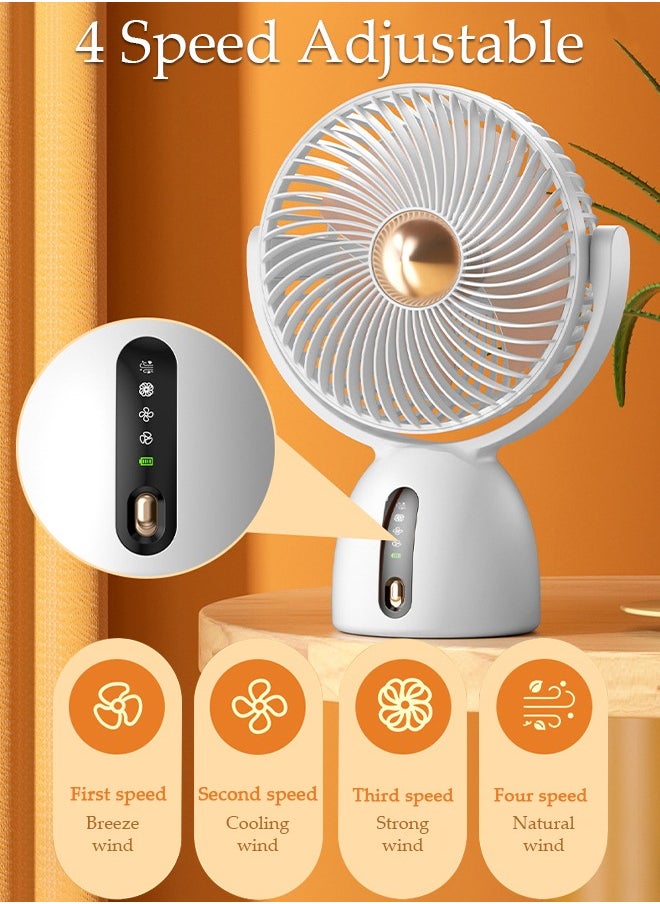 DUNISO Table Air Circulator Fan Mini Personal 4 Speeds Portable Table Fan 90° Adjustment Portable Desk Fan with Hook Wall Mounted Fan for Whole Room Home Bedroom Office  - Image 2