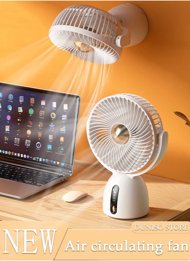 DUNISO Table Air Circulator Fan Mini Personal 4 Speeds Portable Table Fan 90° Adjustment Portable Desk Fan with Hook Wall Mounted Fan for Whole Room Home Bedroom Office  - Image 1