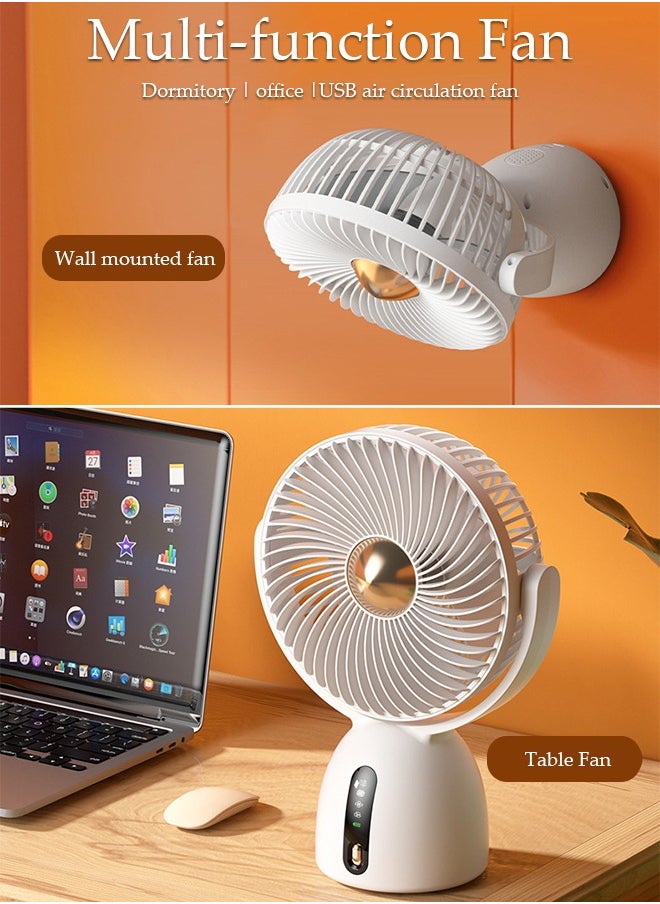 DUNISO Table Air Circulator Fan Mini Personal 4 Speeds Portable Table Fan 90° Adjustment Portable Desk Fan with Hook Wall Mounted Fan for Whole Room Home Bedroom Office  - Image 3