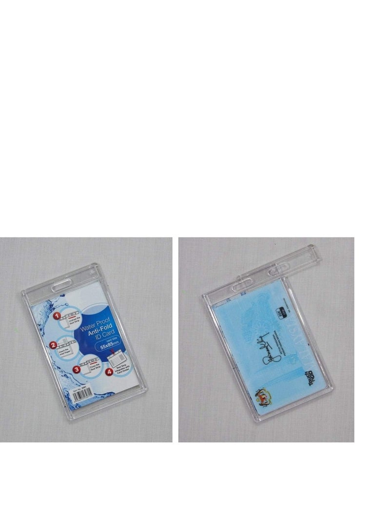 موديست حامل/شارة شفافة لبطاقة الهوية (راجع الصورة) واضحة تمامًا، وميزات قابلة للقفل ومقاومة للماء للبطاقات العمودية فقط (10 قطع) - Image 3