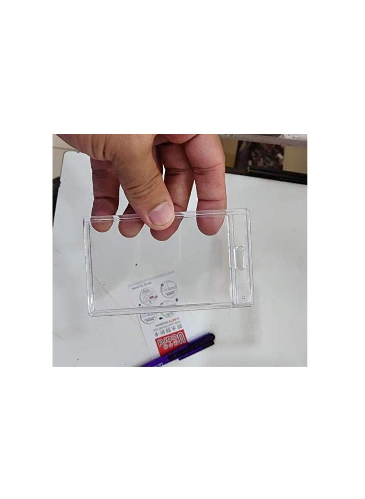 موديست حامل/شارة شفافة لبطاقة الهوية (راجع الصورة) واضحة تمامًا، وميزات قابلة للقفل ومقاومة للماء للبطاقات العمودية فقط (10 قطع) - Image 5
