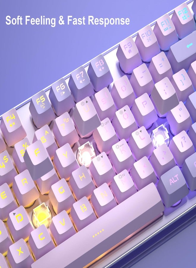 مايجغي مجموعة لوحة مفاتيح وماوس للألعاب من ماجي جي، لوحة مفاتيح K1 بإضاءة خلفية RGB LED مع 104 مفتاح، سلكية، للكمبيوتر الشخصي/الكمبيوتر المحمول (بنفسجي) - Image 5