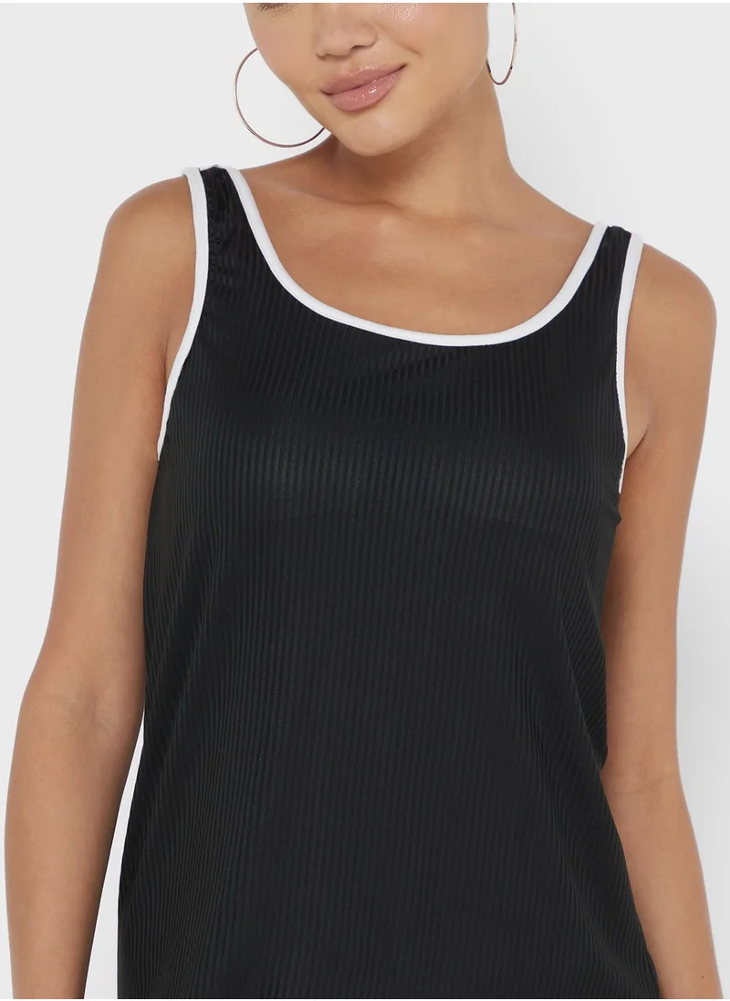 جينجر Contrast Trim Ribbed Nightdress