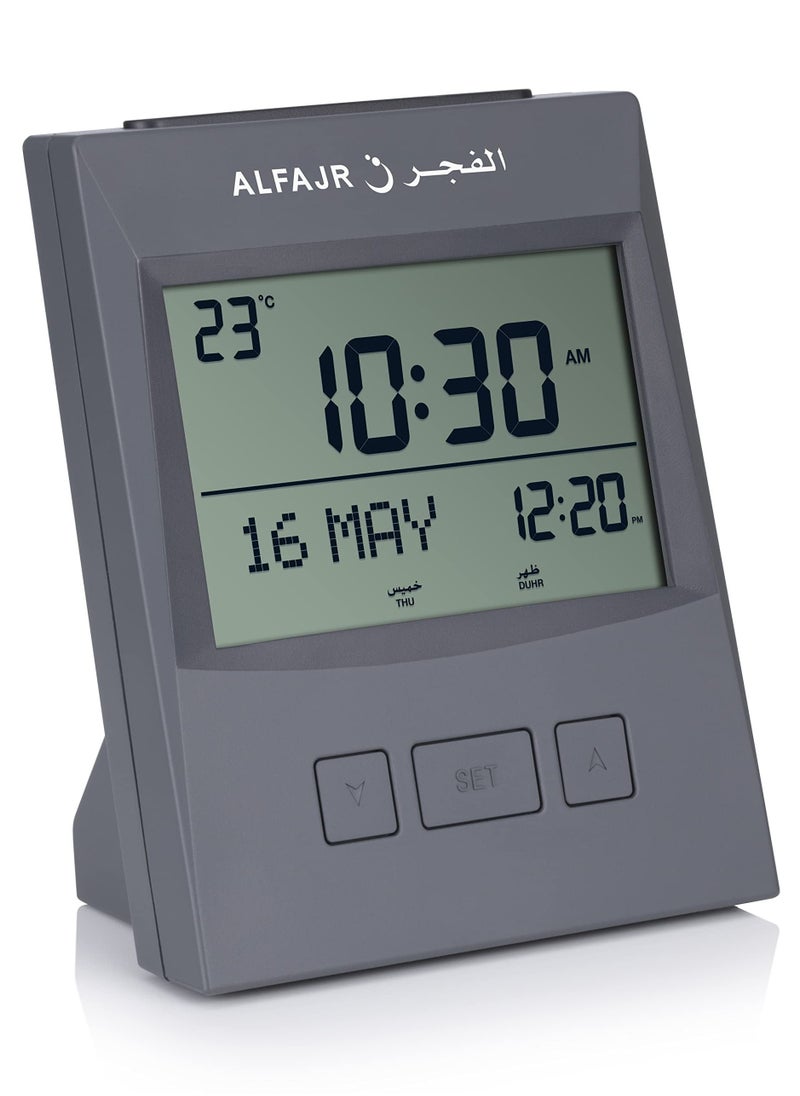 الفجر - ساعة طاولة الأذان الرقمية CS-13 ساعة منبه للصلاة مع أوقات الصلاة في جميع أنحاء العالم وأصوات الأذان المتعددة - Image 1