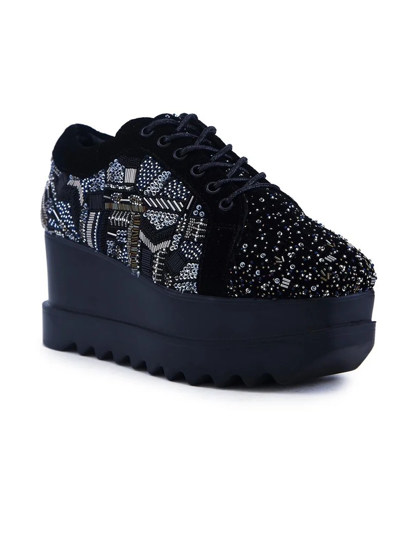 Anaar Anaar No Nazar WEDGE SNEAKERS, Womens Festive, Special Occasion and Partywear Premium Shoes
