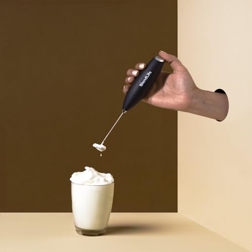 BlendLife Handheld Milk Frother | Battery-Operated Stainless Steel Mixer with Stand | Perfect for Milk, Coffee, Lattes, Cappuccinos, Frappes, Matcha & Hot Chocolate | Versatile Egg Beater | Black - Image 2