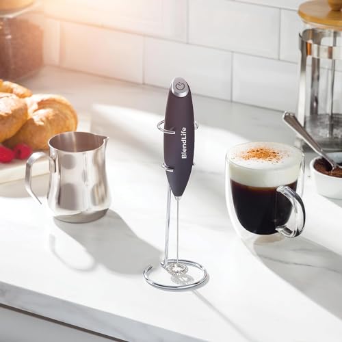 BlendLife Handheld Milk Frother | Battery-Operated Stainless Steel Mixer with Stand | Perfect for Milk, Coffee, Lattes, Cappuccinos, Frappes, Matcha & Hot Chocolate | Versatile Egg Beater | Black - Image 5