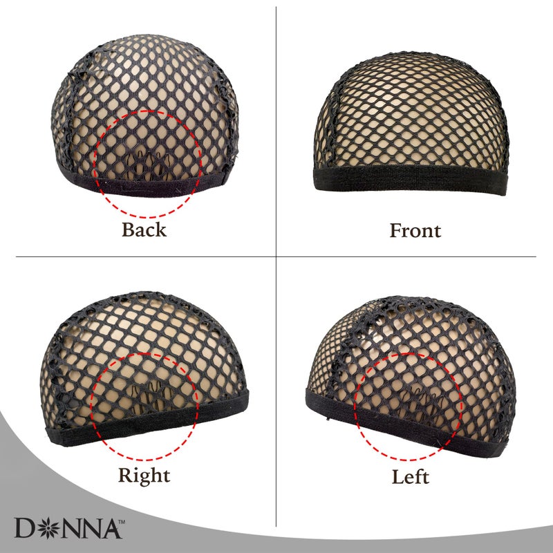 DONNA XL Crochet Wig Cap with Combs â€“ Extra Large Net Cap for Crochet Braids, Wig Making, and Weaves, Dual Net Size for Secure Fit and Easy Installation, Breathable Stretch Fabric for Comfort, Black - Image 4
