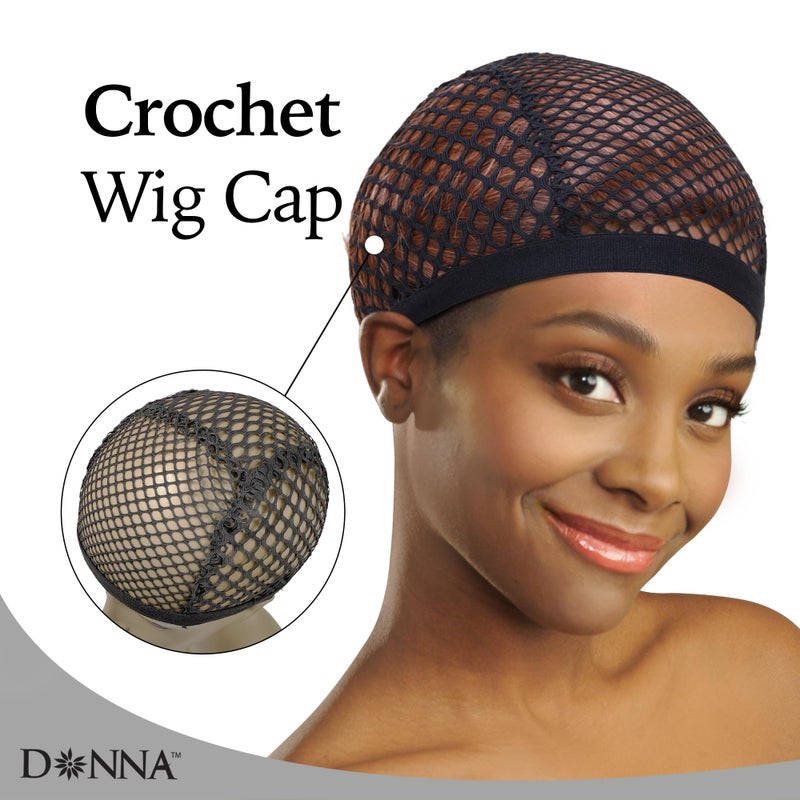 DONNA XL Crochet Wig Cap with Combs â€“ Extra Large Net Cap for Crochet Braids, Wig Making, and Weaves, Dual Net Size for Secure Fit and Easy Installation, Breathable Stretch Fabric for Comfort, Black - Image 5