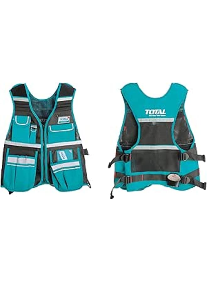 TOTAL TOOL HOLDER VEST 11 POCKET AND HAMMER HOLDER - ADJUSTABLE - TOLS