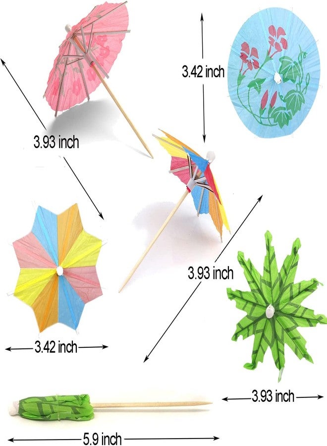 LAPOHI 120 Pieces Cocktail Drink Umbrellas Picks, Tropical Hawaiian Cocktail Umbrellas Mini Paper Umbrellas Picks for Party Decoration, Cake Toppers, Picnics, Bar, Birthday - Image 3