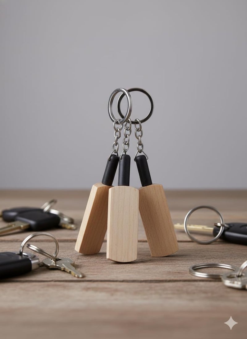 Kidultz (Pack of 12) Empty Wooden Keychain for DIY Projects - Laser Engravable, Printable & Writable - Black & White - (Bat) - Image 2