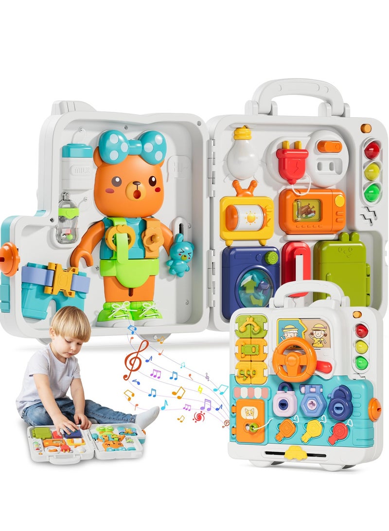 XiuWoo 81 in 1 Montessori Toys, Musical Busy Board, Learning Sensory Toddler Toys for 1-3, Motor Skills Developmental Toy, Birthday Gift Travel Toys for 1+ Year Old Boy Girl - Image 1