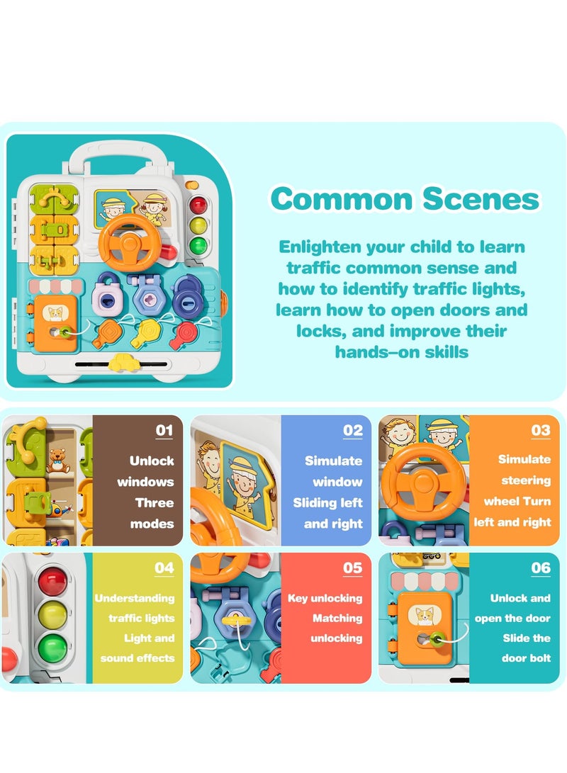 XiuWoo 81 in 1 Montessori Toys, Musical Busy Board, Learning Sensory Toddler Toys for 1-3, Motor Skills Developmental Toy, Birthday Gift Travel Toys for 1+ Year Old Boy Girl - Image 2