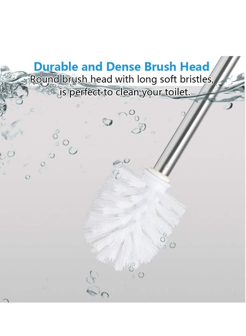 حصريا مجموعة مرحاض حامل فرشاة المرحاض الفضة لامعة - Image 5