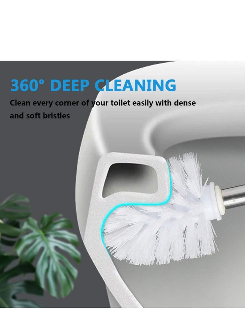 حصريا مجموعة مرحاض حامل فرشاة المرحاض الفضة لامعة - Image 3