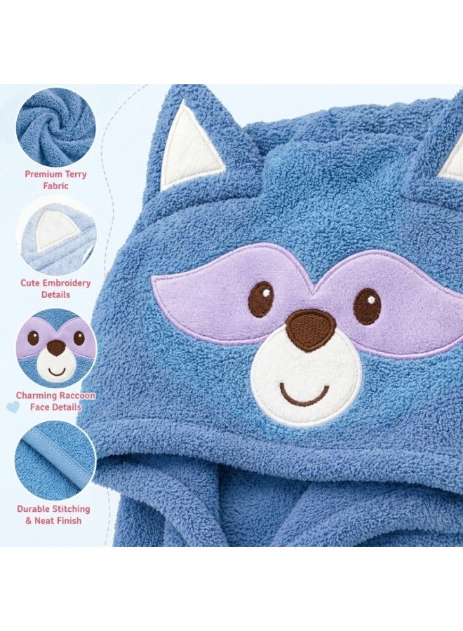 VELMORE Premium Kids Hooded Bathrobe – 100% Cotton Soft & Absorbent Towel Robe for Boys & Girls, Lightweight, Quick Dry, with Belt & Pockets (650 GSM) - 06- 10 Y - Sky Blue - Image 5