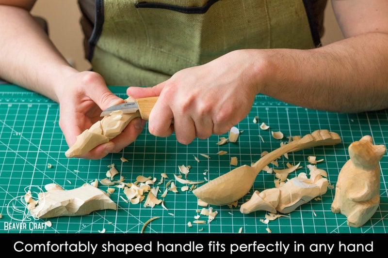 BeaverCraft Whittling Knife C2 6.5" Whittling Knife for Fine Chip Carving Wood and General Purpose Wood Carving Knife Bench Detail Carving Knife Carbon Steel and Whittling for Beginners - Image 2