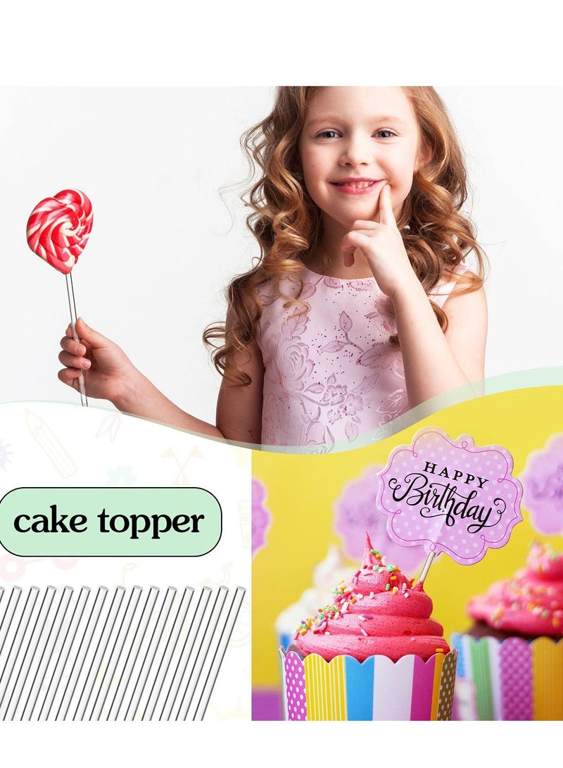 KASTWAVE 100 Pieces Acrylic Lollipop Sticks 6 Inch Clear Reusable Acrylic Rods for Making Lollipops Cake Pops Candies Chocolates and Cookies - Image 4