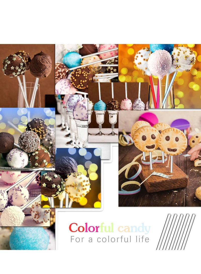 KASTWAVE 100 Pieces Acrylic Lollipop Sticks 6 Inch Clear Reusable Acrylic Rods for Making Lollipops Cake Pops Candies Chocolates and Cookies - Image 2