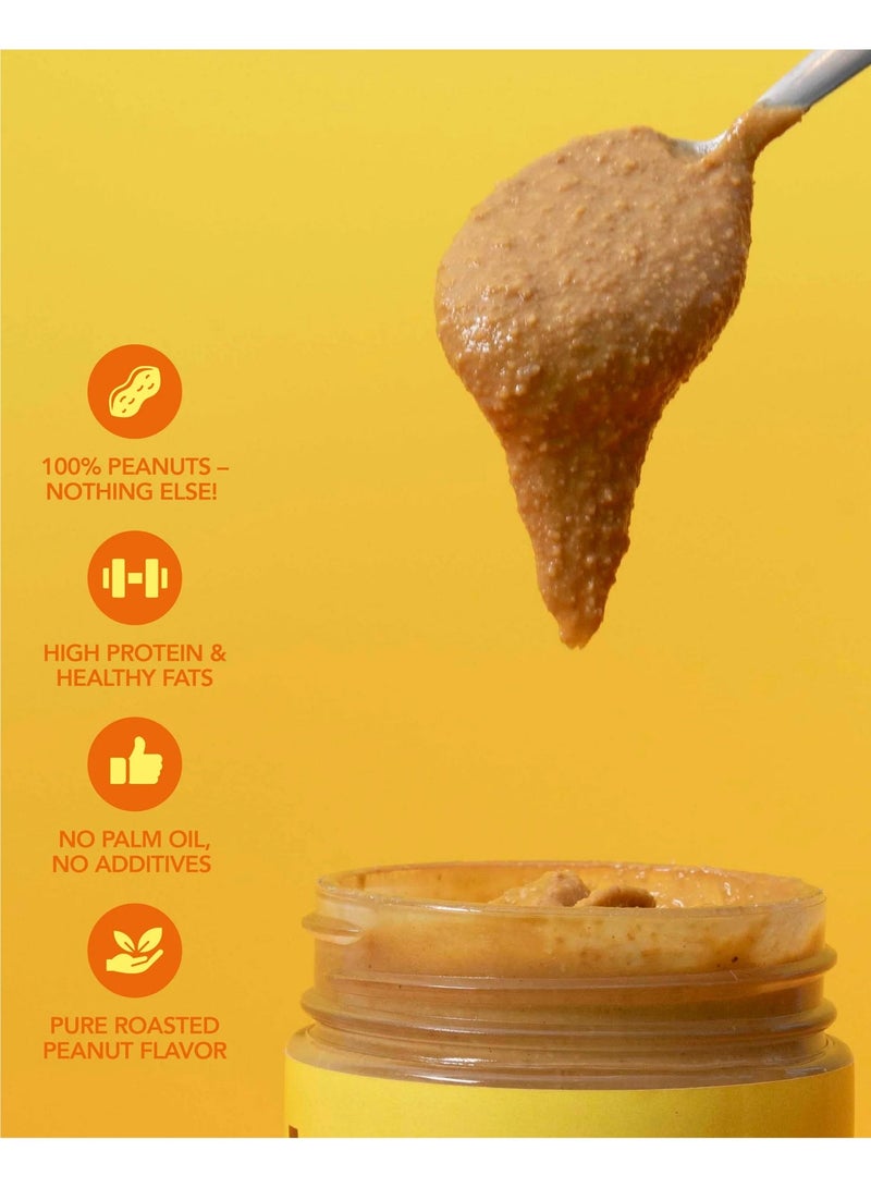 جست Just Snacks - زبدة فول سوداني نقية 100% - مكون واحد، قوام مقرمش - 380 جم - Image 2