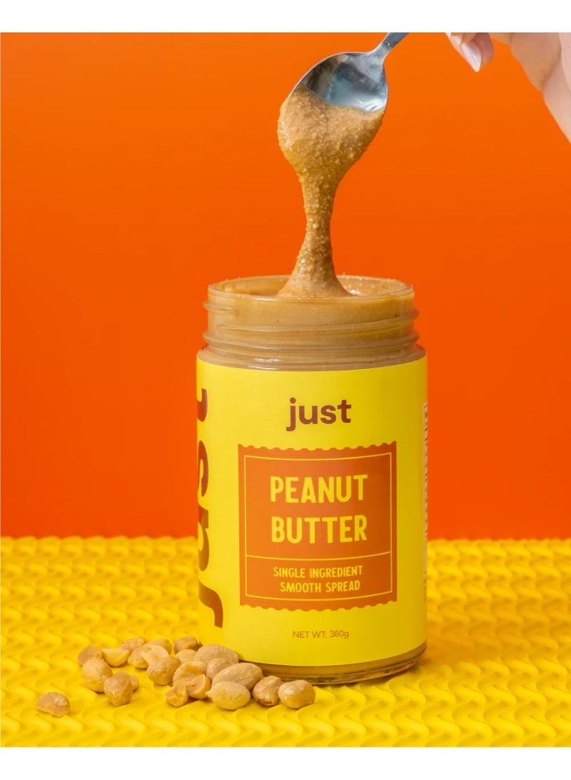 جست Just Snacks - زبدة فول سوداني نقية 100% - مكون واحد، قوام مقرمش - 380 جم - Image 4