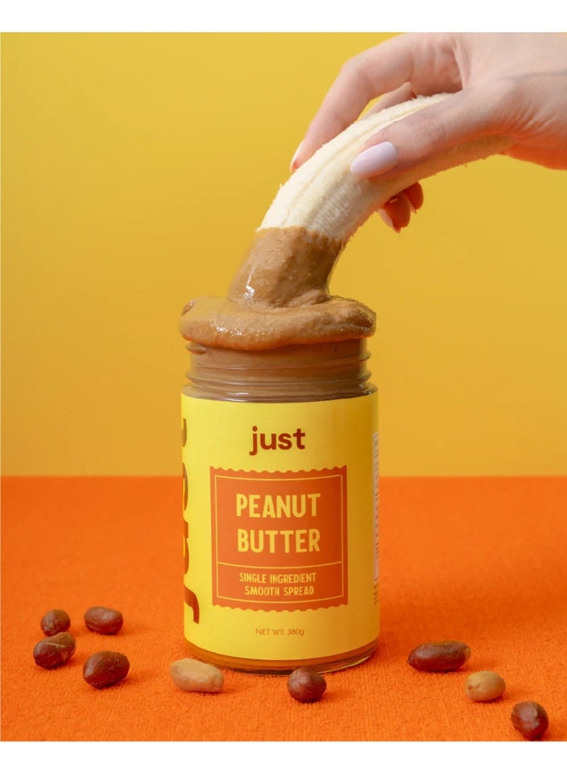 جست Just Snacks - زبدة فول سوداني نقية 100% - مكون واحد، قوام مقرمش - 380 جم - Image 3