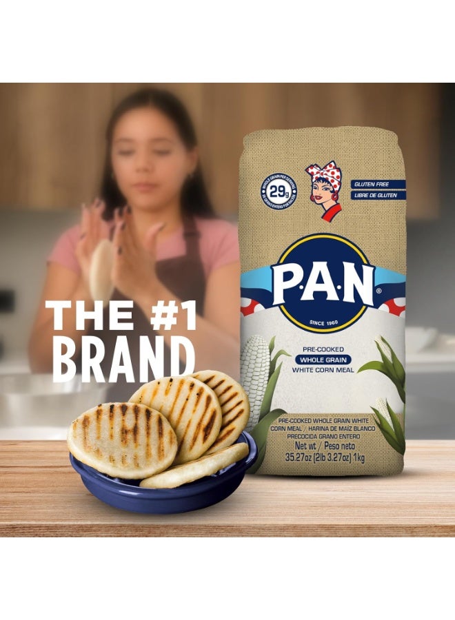 P.A.N Pre Cooked Whole Grain White Corn Meal Gluten Free Flour 1Kg - Image 5