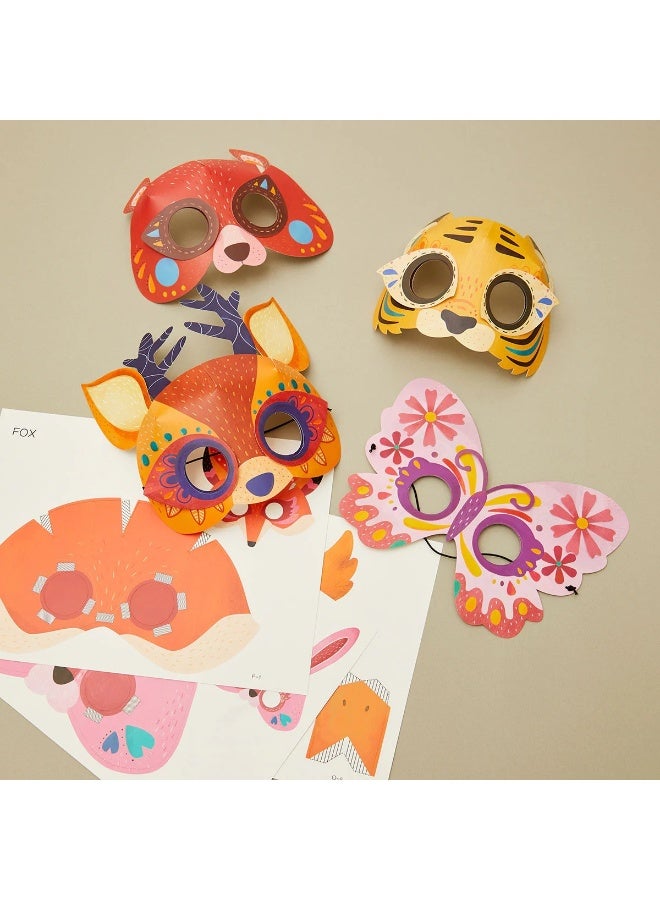 MiDeer Paper Mask Party In The Forest – DIY Animal Mask Craft Kit for Kids Age 5+, 8 Cute Forest Animal Masks with Elastic Bands, Creative Dress Up Role Play Party Activity Toy - Image 4