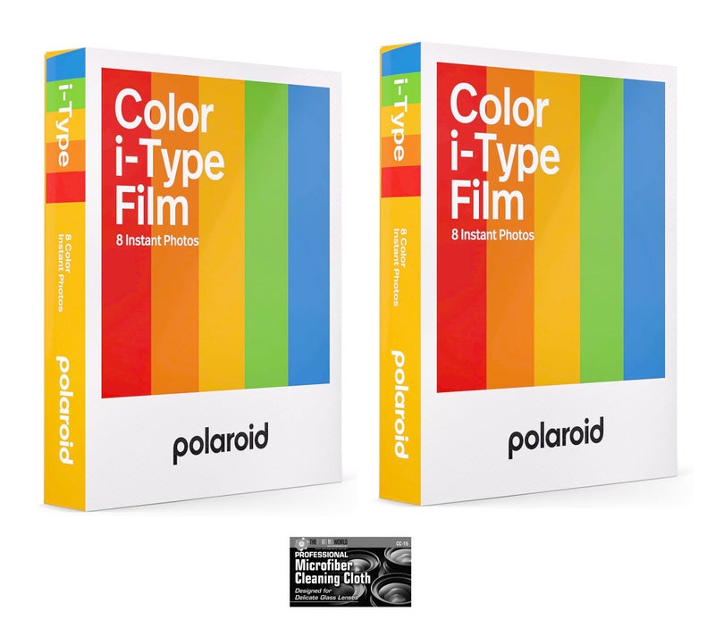 The Imaging World Polaroid i-Type Color Glossy Instant Film for Polaroid Now, Lab, and OneStep2 Camera - 2-Pack with Cloth - Image 1
