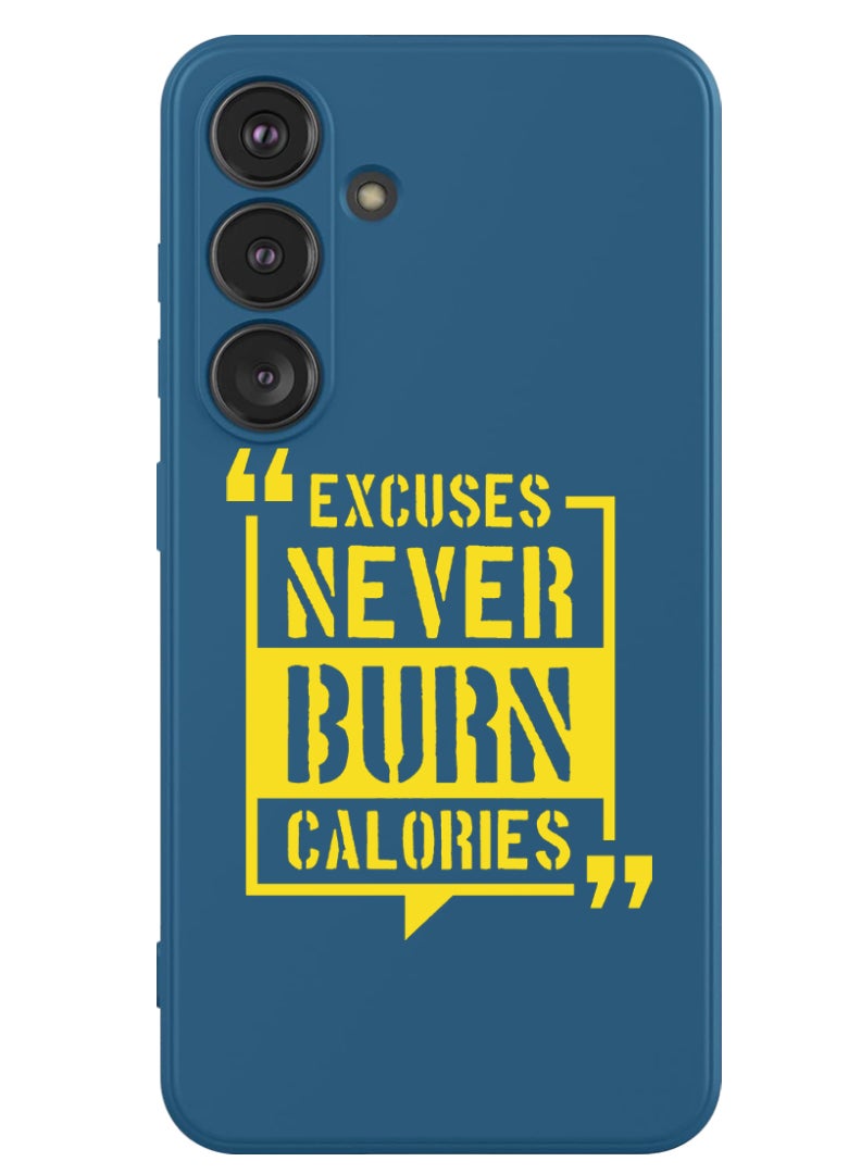 Theodor Protective Slim Fit Case Liquid Silicone Cover with Full Body Protection Anti-Scratch Shockproof Case For Samsung Galaxy S24 (Blue) - excuses never - Image 1