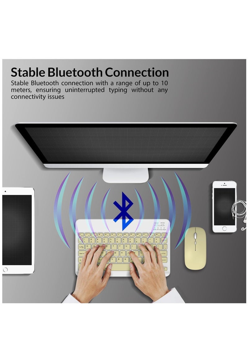 ELTRAZONE Set of Rechargeable Bluetooth Keyboard and Mouse - Portable Wireless Mouse/Keyboard Set - Android/iOS/Windows - Smart Phone/Tablet/PC - iPhone iPad Pro Air Mini, iPad OS/iOS (GREEN) - Image 3
