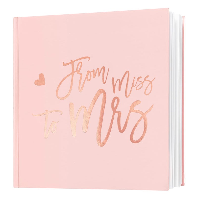 Calculs Polaroid Bridal Shower Guest Book from Miss to Mrs Bachelorette Party Picture Book 85 Square Blank Pages Pink Cover Rose Gold Foil Stamping