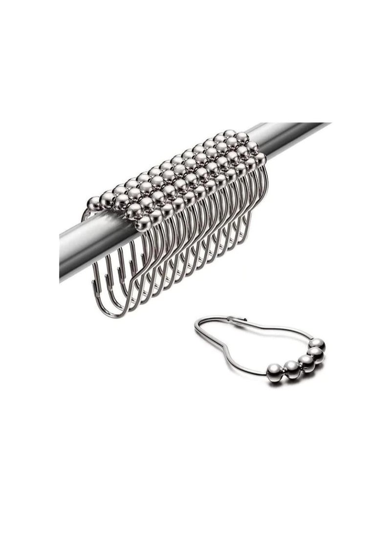 Curtain Hooks Rings 12pcs Stainless Steel Shower Hooks Curtain Hooks Rustproof Shower Curtain Hooks - Image 1