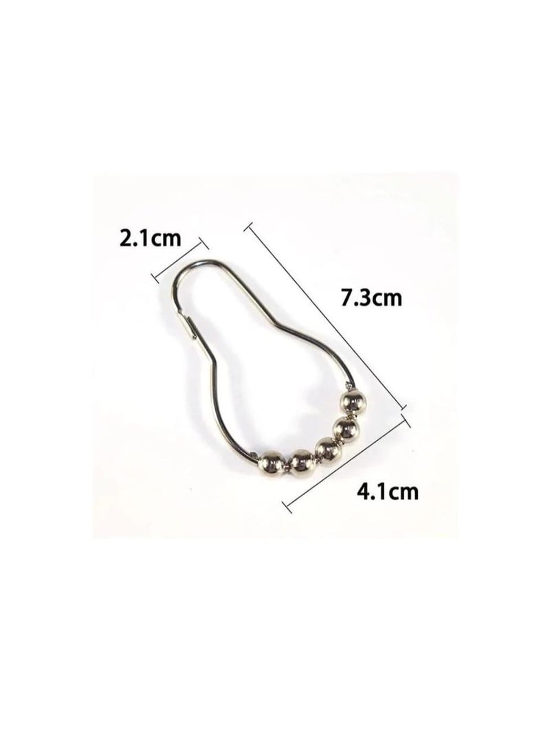 Curtain Hooks Rings 12pcs Stainless Steel Shower Hooks Curtain Hooks Rustproof Shower Curtain Hooks - Image 2
