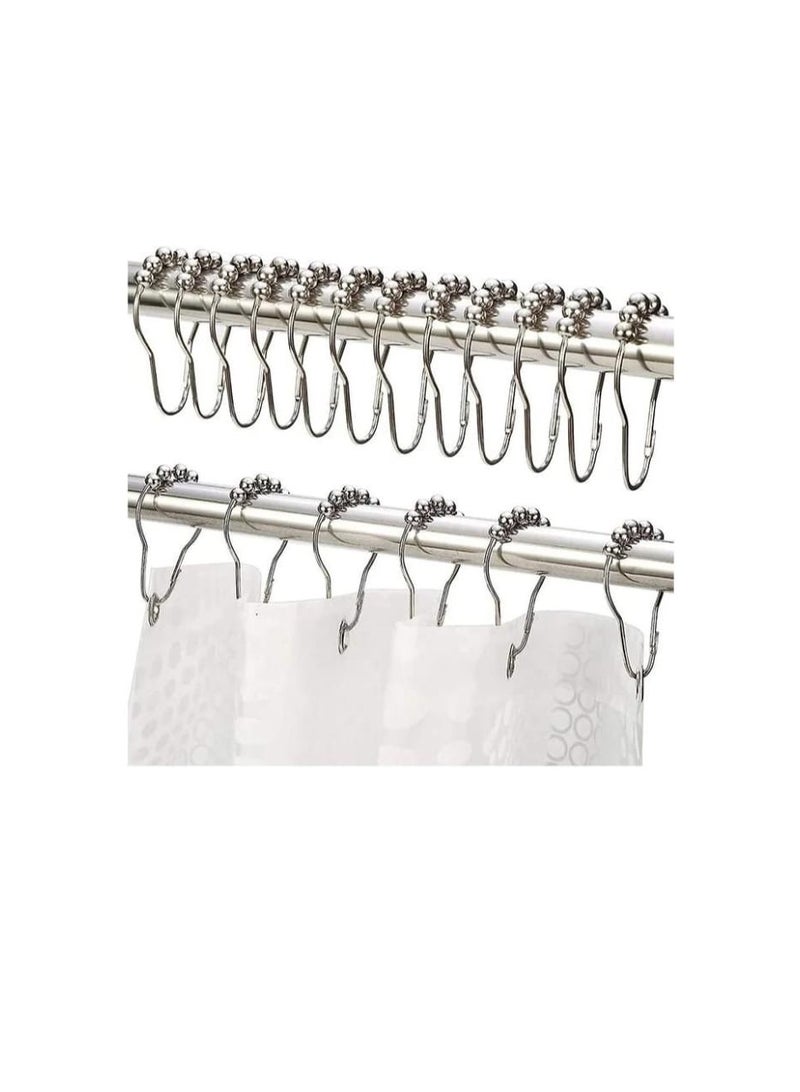 Curtain Hooks Rings 12pcs Stainless Steel Shower Hooks Curtain Hooks Rustproof Shower Curtain Hooks - Image 4