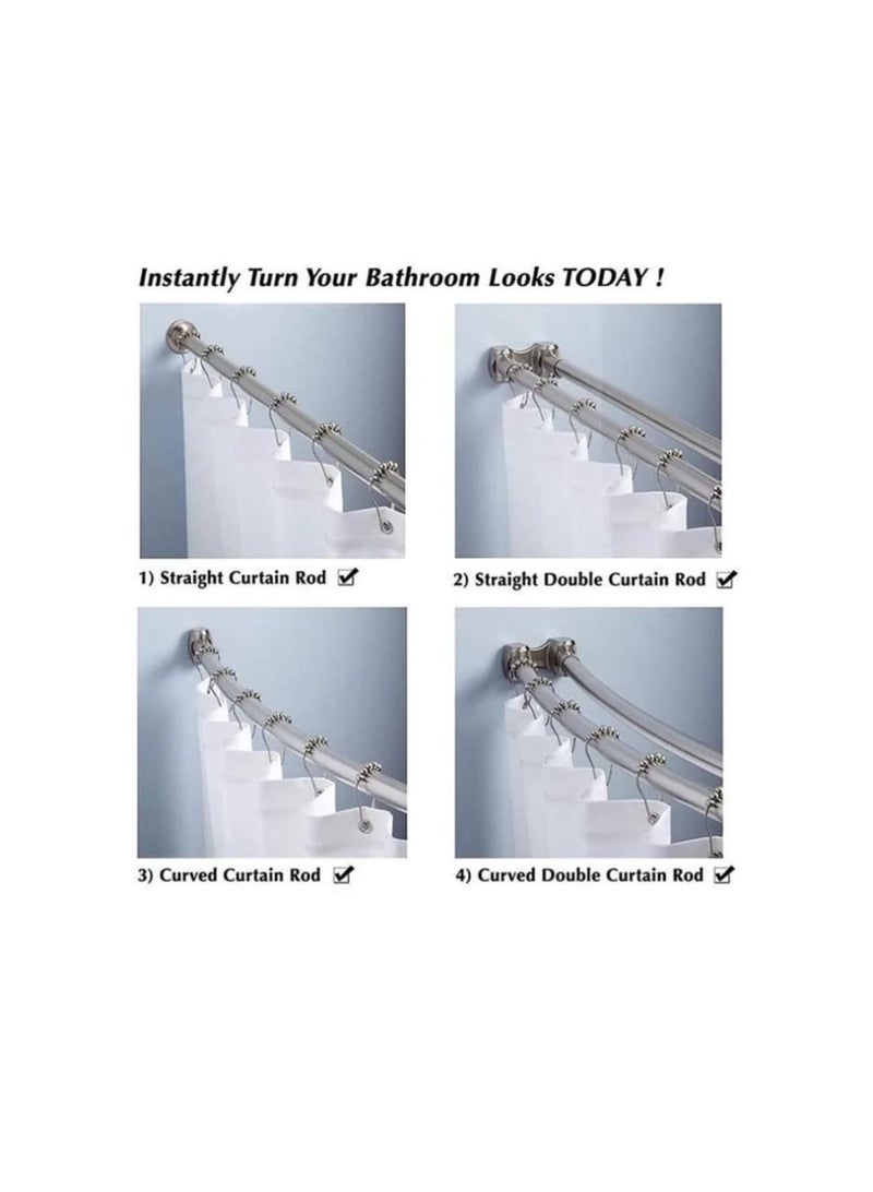 Curtain Hooks Rings 12pcs Stainless Steel Shower Hooks Curtain Hooks Rustproof Shower Curtain Hooks - Image 5