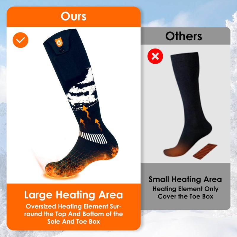 GIOIGOO Heated Socks for Men Women 6000mAh APP Control Rechargeable Warm Thermal Socks Washable Electric Thick Sock Foot Warmer Heating Ski Sock for Winter Outdoor Working Hiking Skating Camping Hunting - Image 4