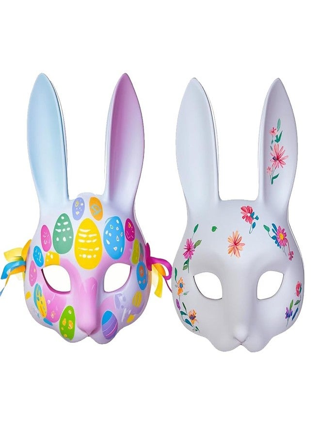 Alodidae White Bunny Mask 3pcs DIY Rabbit Costume Masks Easter Halloween Party Accessory - Image 3