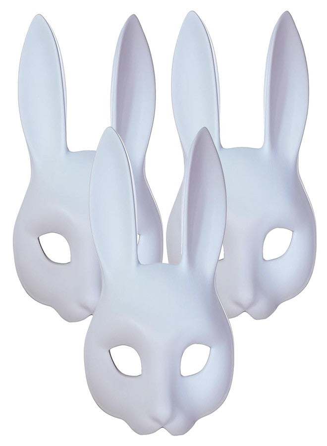 Alodidae White Bunny Mask 3pcs DIY Rabbit Costume Masks Easter Halloween Party Accessory - Image 1